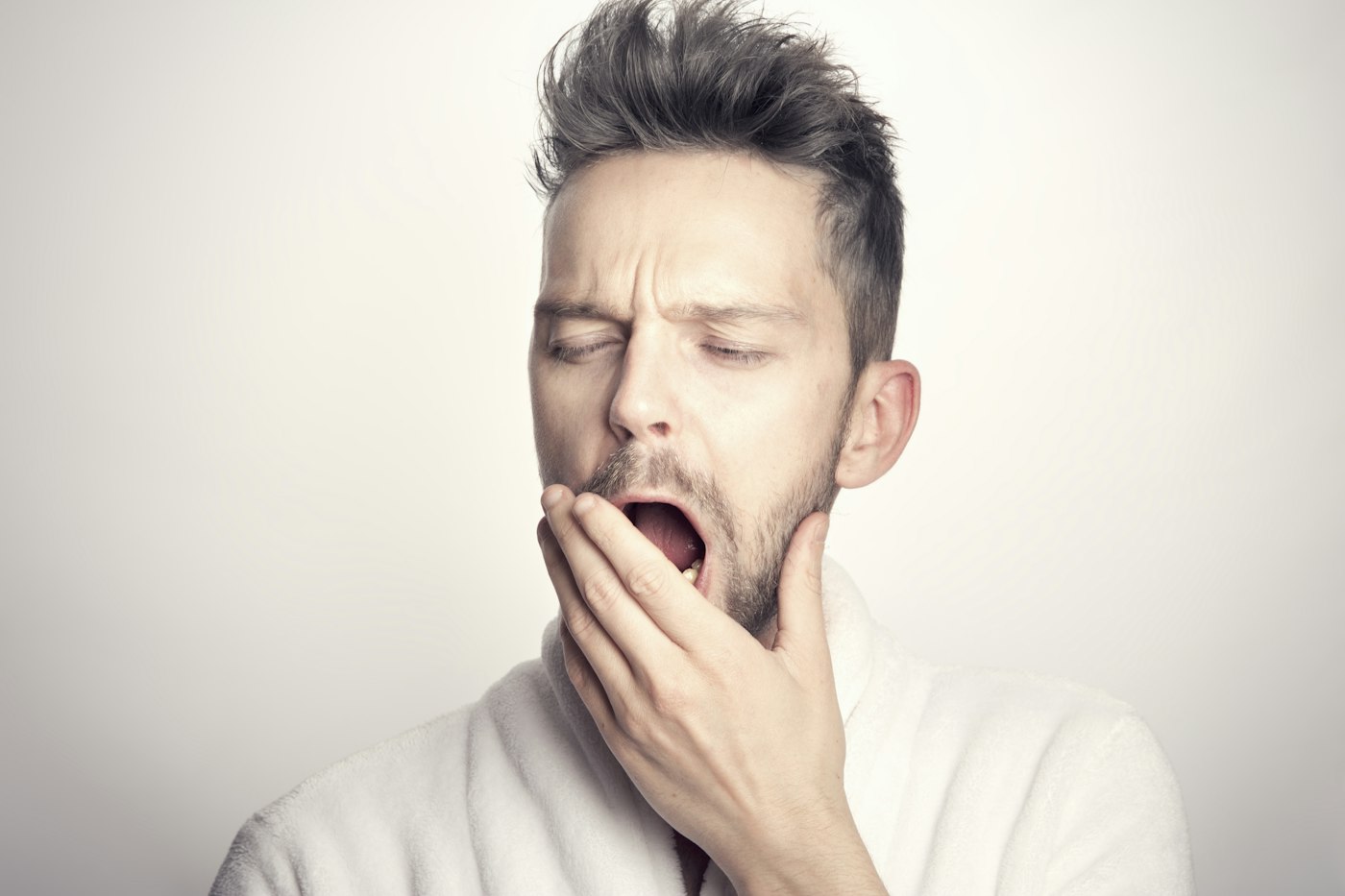 Man meditating in a quiet room